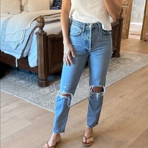 Agolde Light Blue Distressed Jeans (24)
